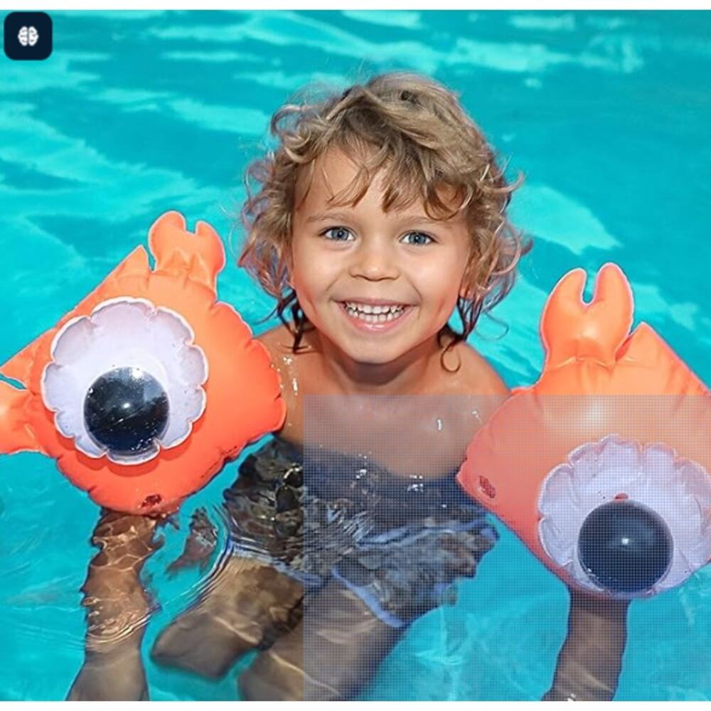 SUNNYLiFE Orange Color Inflatable Buddy Float Bands Sonny The Sea Creature Crab - Picture 2 of 8
